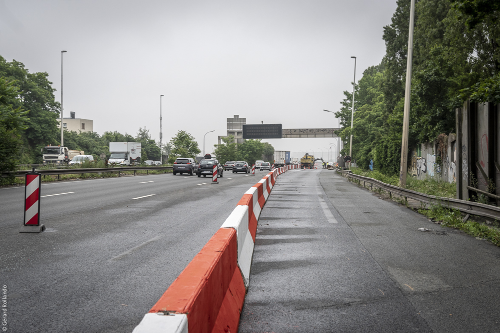 Les interventions sur et en contrebas du viaduc nécessitent des neutralisations de voies de circulation à droite dans le sens province-Paris de l'A15.